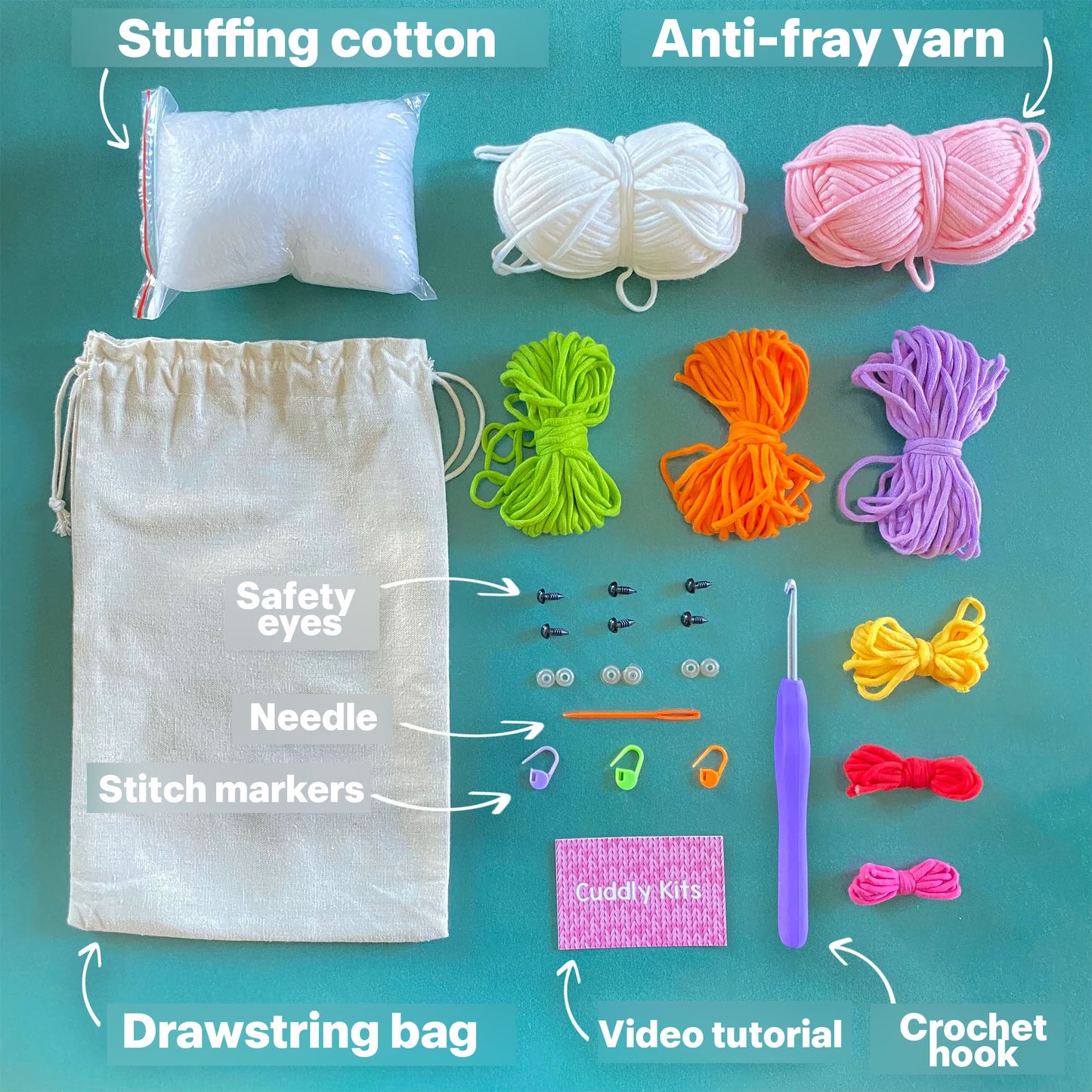 Set of 3 Beginner Crochet Kits : Theo, Sam & Rene